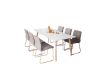 Imagine Masa de dining Polar în alb - stil Eklook / Alb - 180*90*H75 + Scaune de dining MACE - stil Eklook / Gri Mediu _6