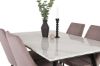 Set masa dining 140 cm alb Estelle cu 4 scaune