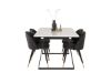 Imagine Traduceți complet Tabel de dining Estelle 140*90 - Marmură albă / picioare negre + scaune de dining Velvet - bronz