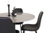 Imagine Masa de dining Razzia 106cm - Gri Terazzo / Negru + Scaun Polar - Negru / Negru