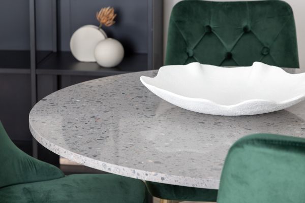 Masa marmura 106 cm gri/negru Razzia cu 4 scaune