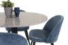 Imagine Razzia Dining Table 106cm - Grey Terazzo / Black+Velvet Dining Chair - Black / Blue