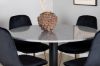 Imagine Razzia Dining Table 106cm - Grey Terazzo / Black+Polar Matstol - Matt Mässing / Svart Sammet_4