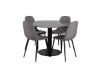 Imagine Masa de dining Razzia de 106cm - Terazzo gri / Negru + 4 scaune Polar - Gri cu picioare negre