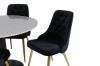 Imagine Masa de dining Razzia de 106 cm - Terazzo gri / Negru + Scaun de dining Velvet Lyx - Oțel inoxidabil mat / Catifea neagră_4