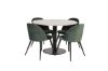 Imagine Masa de dining Razzia 106cm - Terazzo gri / Negru + Catifea scaun - Negru / Musgo