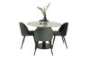 Imagine Masa de dining Razzia 106cm - Terazzo gri / Negru + Catifea scaun - Negru / Musgo