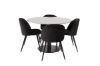 Imagine Masa de dining Razzia 106cm - Terazzo gri / Negru+Stoler Matstol - Negru / Negru