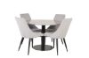 Imagine Razzia Dining Table 106cm -Grey Terazzo / Black +Leone Dining Chair - Black Legs / Light Grey Corduroy _4