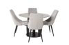 Imagine Razzia Dining Table 106cm -Grey Terazzo / Black +Leone Dining Chair - Black Legs / Light Grey Corduroy _4