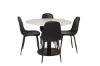 Imagine Masa de dining Razzia 106cm - Terazzo alb / Negru + Scaun Polar - Negru / Negru