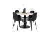 Imagine Masa de dining Razzia 106cm - Terazzo alb / Negru + Scaun Polar - Negru / Negru