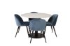 Imagine Razzia Dining Table 106cm - White Terazzo / Black+Velvet Matstol - Svart / Blå