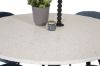 Imagine Razzia Dining Table 106cm - White Terazzo / Black+Velvet Matstol - Svart / Blå