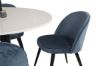 Imagine Razzia Dining Table 106cm - White Terazzo / Black+Velvet Matstol - Svart / Blå