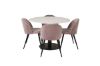 Imagine Razzia Dining Table 106cm - White Terazzo / Black+Velvet Matstol - Svart / Gamm