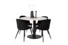 Imagine Masa de dining Razzia 106cm - Terazzo alb / Negru + scaune de dining Matstol - Negru / Catifea neagra_4