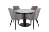 Imagine Razzia Dining Table 106cm -White Terazzo / Black +Comfort Chair Polar grey - Black Legs _4