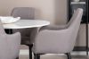 Imagine Razzia Dining Table 106cm -White Terazzo / Black +Comfort Chair Polar grey - Black Legs _4