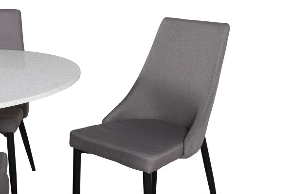 Imagine Razzia Dining Table 106cm -White Terazzo / Black +Leone 2.0 Polar Grey - BLACK Legs _4