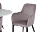 Imagine Masa de dining Razzia de 106 cm - Terazzo alb / Negru + Scaun de dining Comfort - Picioare negre / Cordon de catifea roz prafos _4