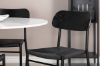 Imagine Masa de dining Razzia 106cm - Terazzo alb / Negru + 4 scaune de dining Polly - Negru / Negru