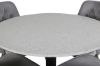 Imagine Masa de dining Razzia 106cm - Terazzo Alb / Scaun de dining Deluxe Velours Negru+Mixt - Picior de alamă periat / Velours Gri Deschis_4