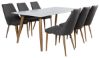 Imagine Masa de dining Polar - Ek-Look / Alb - 180*90*H75 + Scaun de dining Leone - Stejar/Gri inchis _6