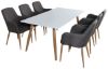 Imagine Masa de dining Polar - Ek-Look / Alb - 180*90*H75 + Scaun de dining Comfort - Stejar/Gri Închis_6