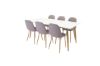 Imagine Masa de dining Polar - Ek-Look / Alb - 180*90*H75 + Scaun de dining Polar cu picioare din stejar / Material gri _6