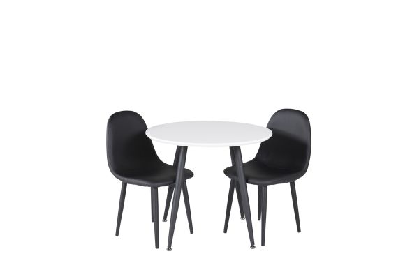 Imagine Plaza RoundDining Table ø60 XXS - White / Black+Polar dining Chair XXS - Black