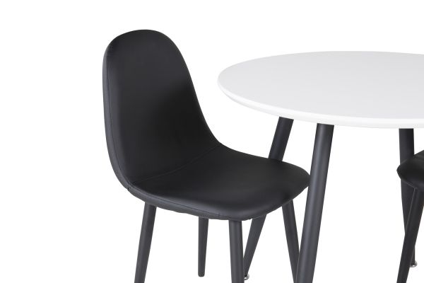 Imagine Plaza RoundDining Table ø60 XXS - White / Black+Polar dining Chair XXS - Black