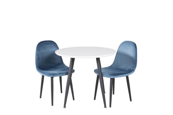 Imagine Plaza RoundDining Table ø60 XXS - White / Black+Polar dining Chair XXS - Blue V