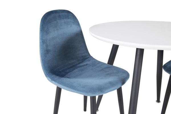 Imagine Plaza RoundDining Table ø60 XXS - White / Black+Polar dining Chair XXS - Blue V