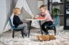 Imagine Plaza RoundDining Table ø60 XXS - White / Black+Polar dining Chair XXS - Blue V