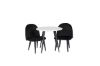 Imagine Masa de dining Plaza Round ø60 XXS - Alb/Negru+ Scaun de dining Velvet XXS - Negru