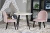 Imagine Plaza RoundDining Table ø60 XXS - Alb / Negru + Scaun de Dining Velvet XXS - Roz