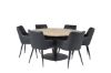 Imagine Masa rotunda Cirebon - 140cm - Tek/ Negru + Confort - Scaun de dining - Stejar/Negru _6