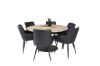 Imagine Masa rotunda Cirebon - 140cm - Tek/ Negru + Confort - Scaun de dining - Stejar/Negru _6