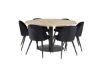 Imagine Tabelul nostru de dining Cirebon - 140cm - Teak / Negru + Scaun de dining - Negru / Catifea neaga_6