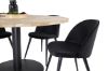 Imagine Tabelul nostru de dining Cirebon - 140cm - Teak / Negru + Scaun de dining - Negru / Catifea neaga_6