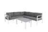 Imagine Colț pentru terasă Copacabana - Aluminiu Alb / Pernă Gri + Masă Parma pentru Sofa 110*62*45 - W