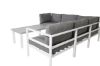 Imagine Colț pentru terasă Copacabana - Aluminiu Alb / Pernă Gri + Masă Parma pentru Sofa 110*62*45 - W