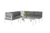 Imagine Colțul Copacabana - Aluminiu Alb / Pernă Gri + Masă pentru Sofa Parma 110*62*45 - W