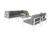 Imagine Colțul Copacabana - Aluminiu Alb / Pernă Gri + Masă pentru Sofa Parma 110*62*45 - W