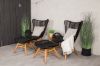 Imagine Tingeling Lounge Chair inc. Stool - Black Rope / Acacia+Chania Side Table - ø40