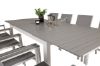 Imagine Nivelul Mesei de Dining 160/240*90 - Alu Alb / Aintwood Gri + Scaun Parma Arm (sta