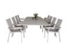 Imagine Nivelul Mesei de Dining 160/240*90 - Alu Alb / Aintwood Gri + Scaun Parma Arm (sta