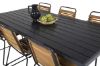 Imagine Masa de dining Break - 205*90 - Alu negru / Aintwood negru + Scaun de dining din lemn - Negru