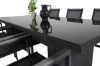 Imagine Masa de dining Padova 200*100 - Negru + Scaun Parma (empilabil) - Aluminiu negru / B